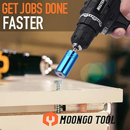 Moongo Tool Universal Socket, Gifts for Dad from Daughter Son - Christmas Gifts for Men, Father/Dad, DIY Handyman, Husband, Guys, Boyfriend, Him, Unique Tools for Men (7-19mm) Power Drill Adapter