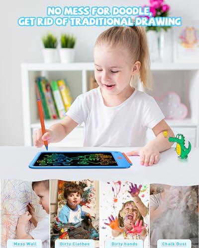 KOKODI LCD Writing Tablet for Kids 10 Inch, Toys for 3 4 5 6 7 8 9 10 Years Old Boys and Girls, Colorful Doodle Board, Gift for Toddler Age 3-12 Years, Memo Board, Drawing Pads with Magnetic Pen