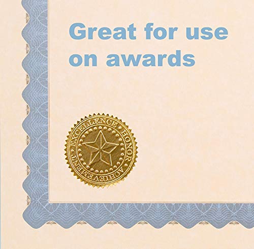 Great Papers! Star Embossed Official Gold Foil Certificate Seal for Achievements and Awards, 48 Count (903419)