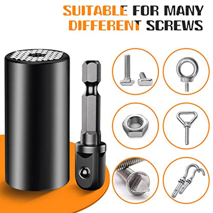 Universal Socket Tools Gifts for Men-Stocking Stuffers for Men,Mens Christmas Gifts,Birthday Gifts Cool Stuff Gadgets for Men Dad Boyfriend Father,Tools Socket Set with Power Drill Adapter (7-19 MM)