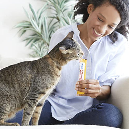 INABA Churu Cat Treats, Grain-Free, Lickable, Squeezable Creamy Purée Cat Treat/Topper with Vitamin E & Taurine, 0.5 Ounces Each Tube, 50 Tubes, Tuna & Chicken Variety