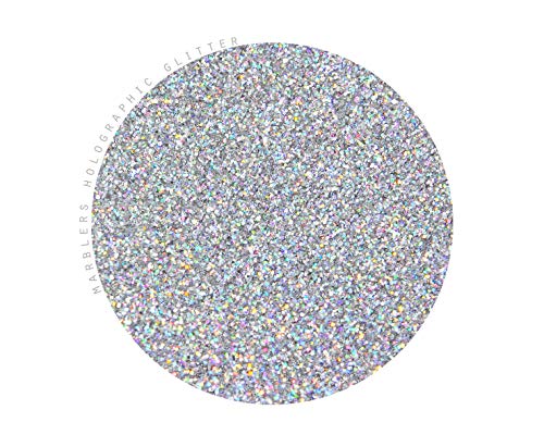 MARBLERS Holographic Face & Body Glitter [Holo Silver] 0.18oz (5g) | Fine | Non-Toxic | Vegan | Cruelty-Free | Ethically Sourced | Festival Makeup | Eye, Hair, Nail, Eyeshadow | Cosmetic Grade