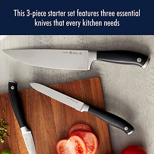 HENCKELS Forged Elite Razor-Sharp 3-Piece Kitchen Knife Set, Chef Knife, Paring Knife, Bread Knife, German Engineered Informed by 100+ Years of Mastery