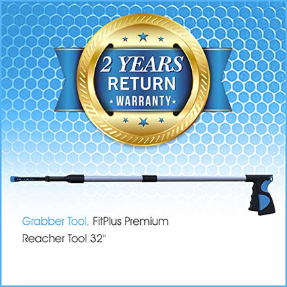 FiPlus PowerGrip T9, Grabber Tool, Wide Jaw, Foldable, Steel Cable, with 96 Grip Points for Firm Grip, 32" with Magnet,