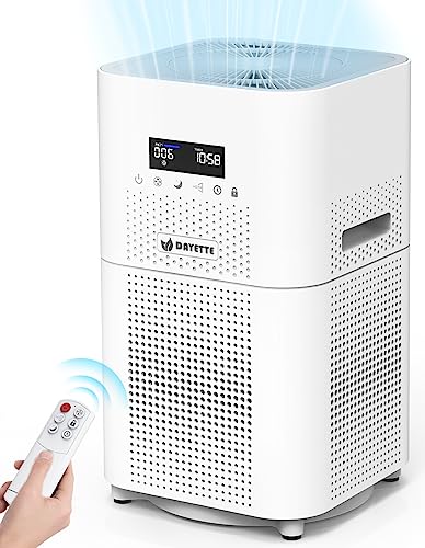 Dayette HEPA Air Purifiers for Home Large Room, CADR 400+ m³/h Up to 1720 Sq Ft, H13 Ture Hepa Air Filter Cleaner for Allergies Pet Dander Smoke Dust with 22dB Sleep Mode for Bedroom, White