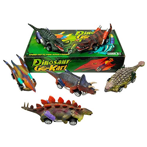 DINOBROS Dinosaur Toy Pull Back Cars,6 Pack Dino Toys for 3 Year Old Boys Girls and Toddlers,Boy Toys Age 3,4,5 and Up,Pull Back Toy Cars,Dinosaur Games with T-Rex