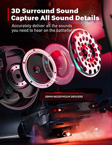 DEEBOX Gaming Headset for PS5 PS4 Xbox One Switch, Gaming Headphones with Microphone for PC Mac Laptop Computer Gamer