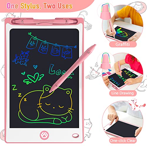 hockvill Kids Writing Tablet, Toys for 3 4 5 6 7 Year Old Girls Boys, 8.8 Inch Colorful Doodle Board for Toddlers, Reusable Electronic Drawing Pad, Educational & Learning Birthday Gift for Children