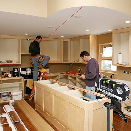 Laser Level Line Tool, Multipurpose Laser Level Kit Standard Cross Line Laser level Laser Line leveler Beam Tool with Metric Rulers 8ft/2.5M for Picture Hanging cabinets Tile Walls by AikTryee.