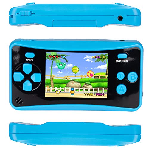 Portable Handheld Games for Kids 2.5" LCD Screen Game TV Output Arcade Gaming Player System Built in 182 Classic Retro Video Games Birthday for Your Boys Girls (Blue)