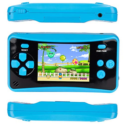 Portable Handheld Games for Kids 2.5" LCD Screen Game TV Output Arcade Gaming Player System Built in 182 Classic Retro Video Games Birthday for Your Boys Girls (Blue)