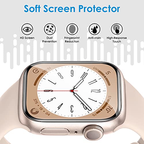 UniqueMe [ 6 Pack for Apple Watch Screen Protector 40mm, Apple Watch SE Series 6/5/4 Screen Protector [Upgrade Flexible Film] Anti-Scratch [Non-Bubbles] Soft HD TPU Clear Film for iWatch 40mm