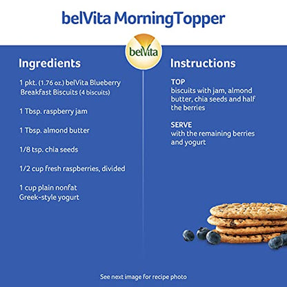 belVita Blueberry Breakfast Biscuits, 30 Total Packs, 6 Boxes (4 Biscuits Per Pack)