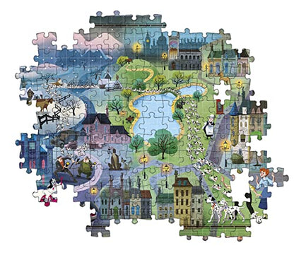 Clementoni 39665 Dalmatas 1000pcs Disney Maps 101 Dalmatians 1000 Pieces, Made in Italy, Jigsaw Puzzle for Adults, Multicolor, Medium