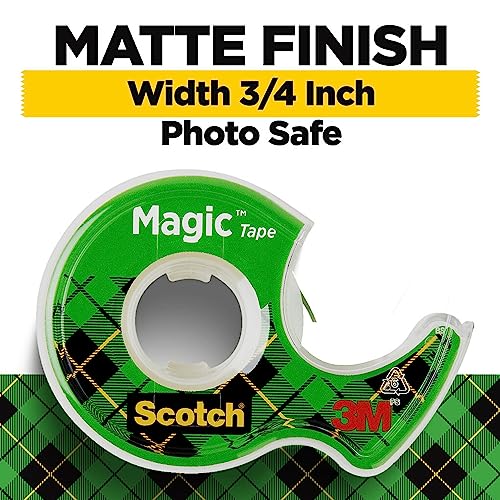 Scotch Magic Tape, Invisible, Home Office Supplies and Back to School Supplies for College and Classrooms, 6 Rolls with 6 Dispensers