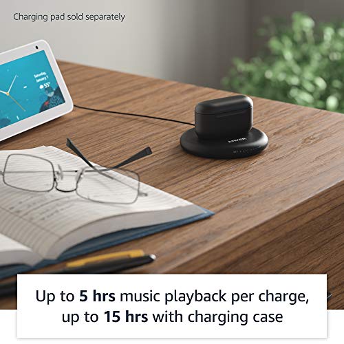 Echo Buds with Active Noise Cancellation (2021 release, 2nd gen) | Wireless charging case | Black