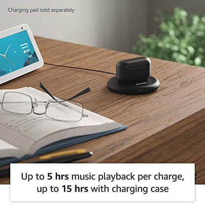 Echo Buds with Active Noise Cancellation (2021 release, 2nd gen) | Wireless charging case | Black