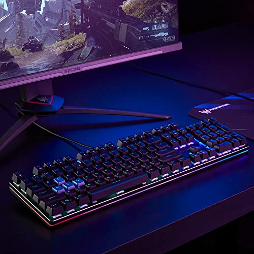 Acer Predator Aethon 303 Wired Gaming Keyboard - Kailh Blue Mechanical Switches | RGB Illuminated Keyboard | 12 Backlight Effects | 5 Pre-Set Gaming Modes & 3 Sidelight Effects | 100% Anti-Ghosting