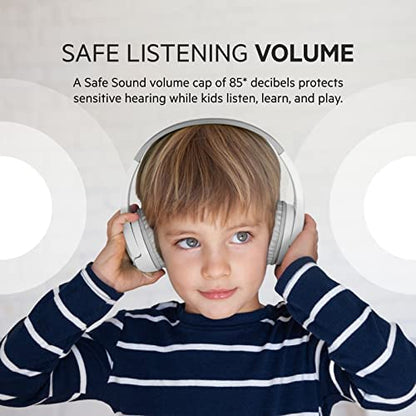 Belkin SoundForm Mini - Wireless Bluetooth Headphones for Kids with Built in Microphone - On-Ear Bluetooth Earphones for iPhone, iPad, Fire Tablet & More - White