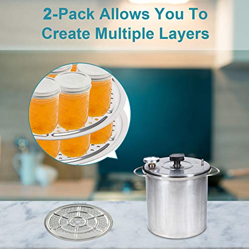 FONLLAM 2Pack Stainless Steel Canner Rack - 11-Inch Pressure Canning Rack for Pressure Canner - Compatible with Presto, All-American and More