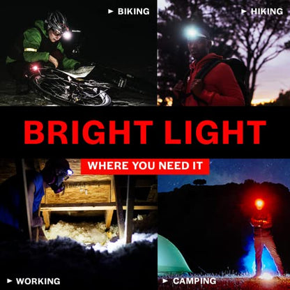 GearLight 2Pack LED Headlamp - Outdoor Camping Headlamps with Adjustable Headband - Leightweight Headlight with 7 Modes and Pivotable Head - Bright Headlamps for Adults with a Machine Washable Band