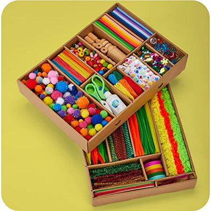 Dan&Darci Arts and Crafts Vault - 1000+ Piece Craft Supplies Kit Library in a Box for Kids Ages 8 9 10 11 & 12 Year Old Girls & Boys - Crafting Set Kits - Gift Ideas for Kids Art Project Activity