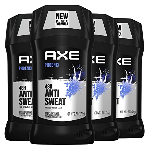 AXE Antiperspirant Deodorant for Men Phoenix 4PK 48H Sweat & Odor Protection for Long Lasting Freshness, Crushed Mint & Rosemary Men's Deodorant 2.7 Ounce (Pack of 4)