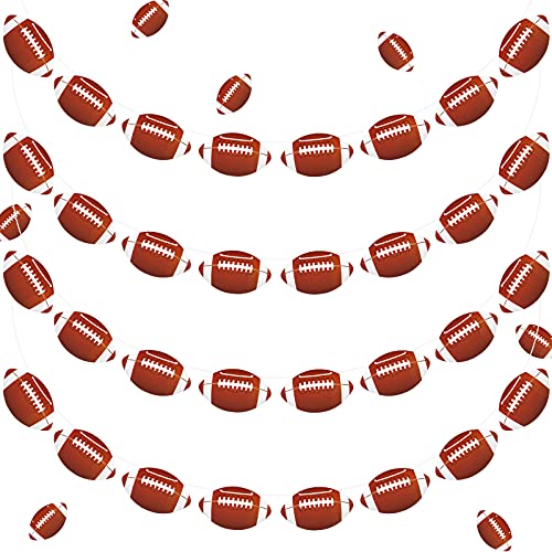 4 Pcs Football Party Banner Decorations Set Football Hanging Garland Party Supplies Football Paper Cutouts for Birthday Party Home Classroom Decor Sports Bowl Fans Club Assembled Favor Supplies