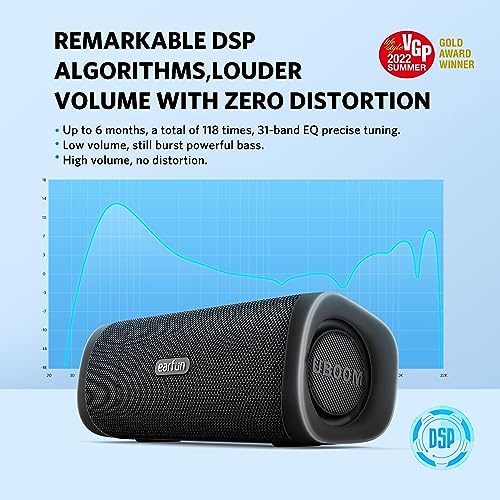 EarFun Bluetooth Speaker, UBOOM L Portable Wireless Speaker 28W Loud Stereo Sound, Rich Bass, IP67 Waterproof & Dustproof, Dual Pairing, Built-in Mic, Low Latency for Party, Indoor & Outdoor