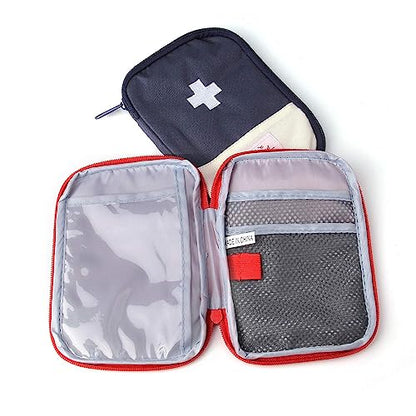 JIAKAI 2 Packs First Aid Bag,Empty First Aid Pouch,Mini Portable Medical Bag for Outdoor Camping Hiking Travel Emergency，Multifunction Emergency Medicine Storage Bag-7x5 inch