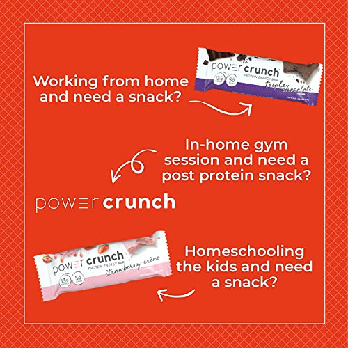 Power Crunch Protein Wafer Bars, High Protein Snacks with Delicious Taste, Peanut Butter Fudge, 1.4 Ounce (12 Count)