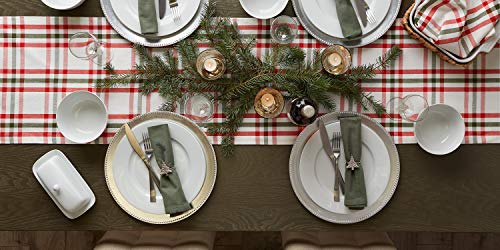 DII Jolly Christmas Tree Collection Holiday Table & Kitchen Décor, Table Runner, 14x72, Christmas Plaid
