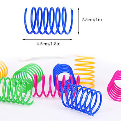 Andiker Cat Spiral Spring, 12 Pc Creative Toy to Kill Time and Keep Fit Interactive Durable Heavy Plastic Colorful Toy for Swatting, Biting, Hunting Kitten Toys