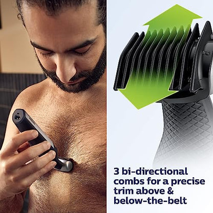 Philips Norelco Bodygroom Series 5000 Showerproof Body & Manscaping Trimmer for Men with Back Attachment, BG5025/40