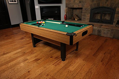 Mizerak Dynasty Space Saver 6.5' Billiard Table with Leg Levelers, Automatic Ball Return, and Classic Green Nylon Cloth