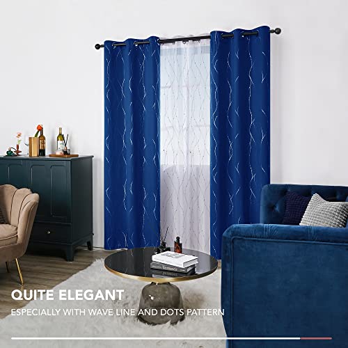 Deconovo Thermal Insulated Blackout Curtains for Bedroom and Kids Room, Set of 2 - Sun Blocking Window Curtains for Home Decoration (38 X 84 Inch, Royal Blue, 2 Panels)