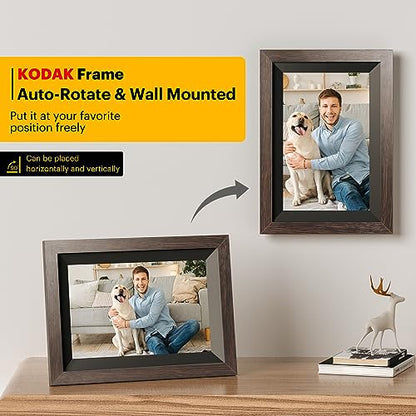 KODAK Digital Picture Frame, 32G10.1 Inch WiFi Digital Photo Frame 1280x800 HD IPS Touch Screen, Auto-Rotate, Share Photos and Videos via KODAK App, Gifts for Friends and Family