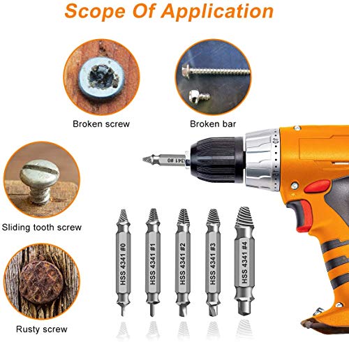 Gifts for Men,Damaged Screw Extractor Set -Christmas Gifts Stocking Stuffers for Men Him Adults, Remover for Stripped Screws Nuts & Bolts Drill Bit Tools for Easy Removal of Rusty Broken Hardware Gift