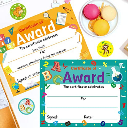 30PCS Certificate of Award Certificates with Stickers Graduation Classroom Students Supplies 8.5 X 11