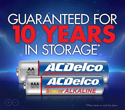 ACDelco AA and AAA 200-Count Combo Pack Super Alkaline Batteries, 100-Count Each, 10-Year Shelf Life, Reclosable Packaging