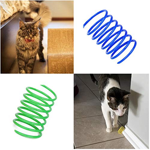 Andiker Cat Spiral Spring, 12 Pc Creative Toy to Kill Time and Keep Fit Interactive Durable Heavy Plastic Colorful Toy for Swatting, Biting, Hunting Kitten Toys