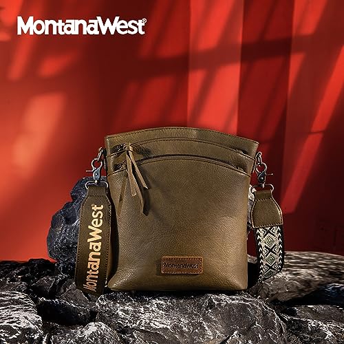 Montana West Multiple Compartment CCW Pocket Crossbody Bag With Adjustable Guitar Strap, Casual Soft Vegan Leather Shoulder Bag for Women MWC-185DGN