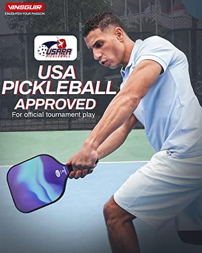 VINSGUIR Pickleball Paddle Set, USAPA Approved Fiberglass Pickleball Set，Pickleball Paddles, Pickleballs, Lightweight Carrying Bag, Pickle Ball Paddle Gifts for Beginners & Pros (2 Rackets)