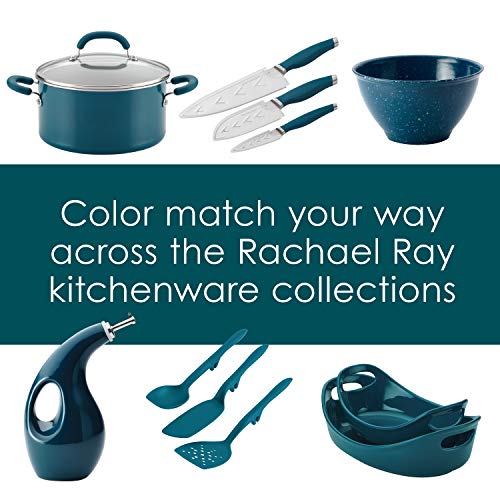 Rachael Ray Tools and Gadgets Flexi Turner and Scraping Spoon Set / Cooking Utensils - 2 Piece, Teal Blue