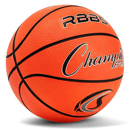 Champion Sports Rubber Mini , Heavy Duty - Pro-Style Basketballs, Premium Basketball Equipment, Indoor Outdoor - Physical Education Supplies (Size 3, Orange)