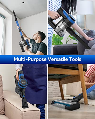 DEVOAC Cordless Vacuum Cleaner, Lightweight Vacuum Cleaner with Rechargeable Battery, Convenient 6 in 1 Stick Vacuum Cleaner with Powerful Suction, Handheld Vacuum for Carpet Hard Floor Pet Hair Home
