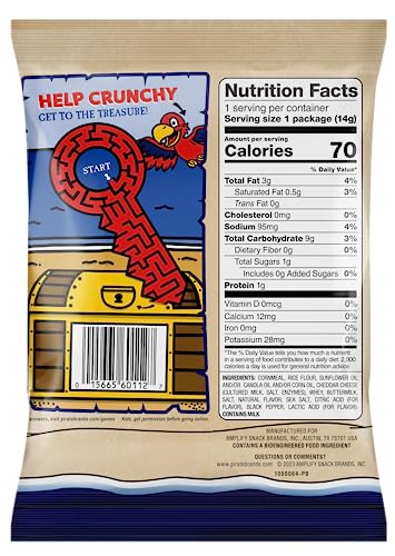 Pirate's Booty Aged White Cheddar Cheese Puffs, Gluten Free, Healthy Kids Snacks, Kids snacks for lunch box, 0.5 Ounce (Pack of 24)