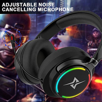 Targeal Gaming Headset with Microphone for PC, PS4, PS5, Switch, Xbox One, Xbox Series X|S - 3.5mm Jack Gamer Headphone with Noise Canceling Mic-907 black