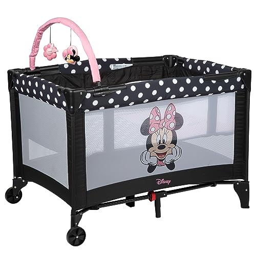 Disney Baby® 3D Ultra Play Yard with Bassinet and Storage Bag, Peeking Minnie