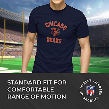 Team Fan Apparel NFL Adult Gameday T-Shirt - Cotton Blend - Tagless - Semi-Fitted - Unleash Your Team Spirit During Game Day (Chicago Bears - Blue, Adult Medium)